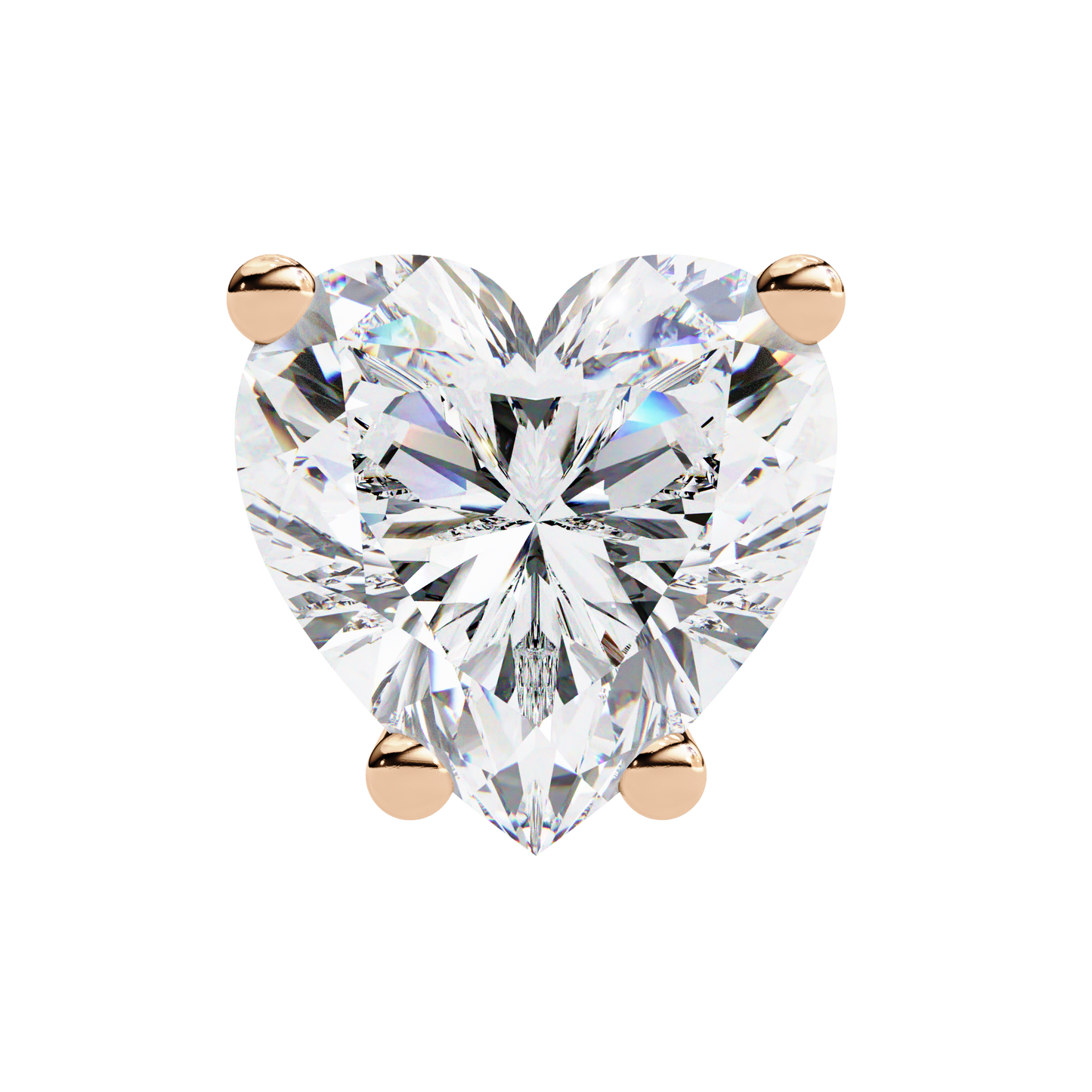 2.43 CTW Heart-Cut Lab-Grown Diamond Stud Earrings in 14K Gold