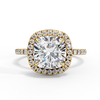 2.09 CTW Cushion Lab-Grown Diamond Halo Pavé Engagement Ring in 14K White Gold