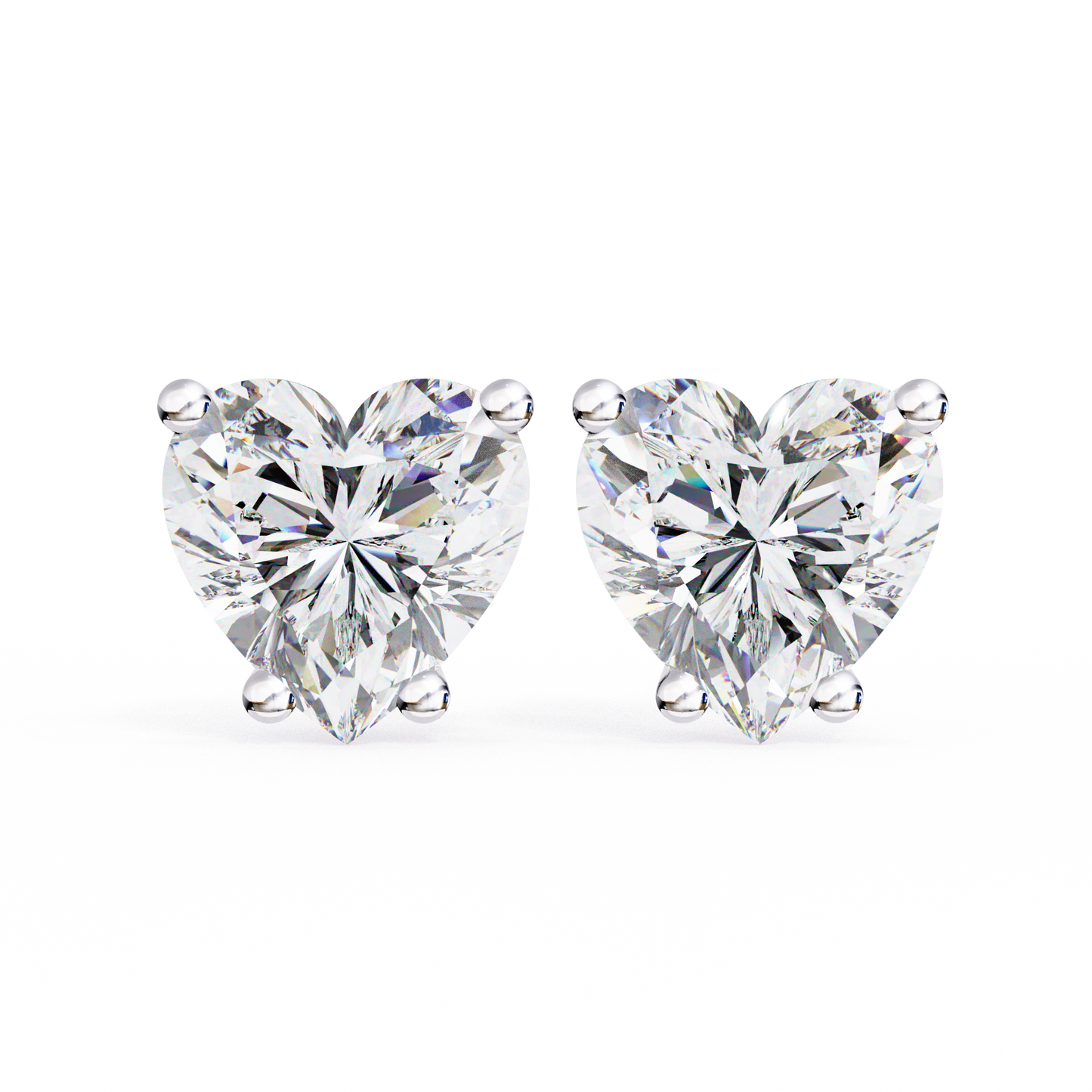 2.43 CTW Heart-Cut Lab-Grown Diamond Stud Earrings in 14K Gold