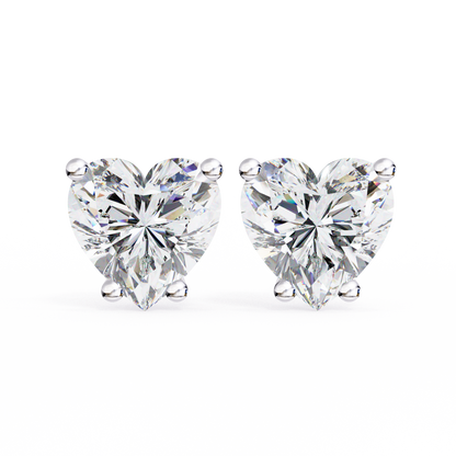 2.43 CTW Heart-Cut Lab-Grown Diamond Stud Earrings in 14K Gold
