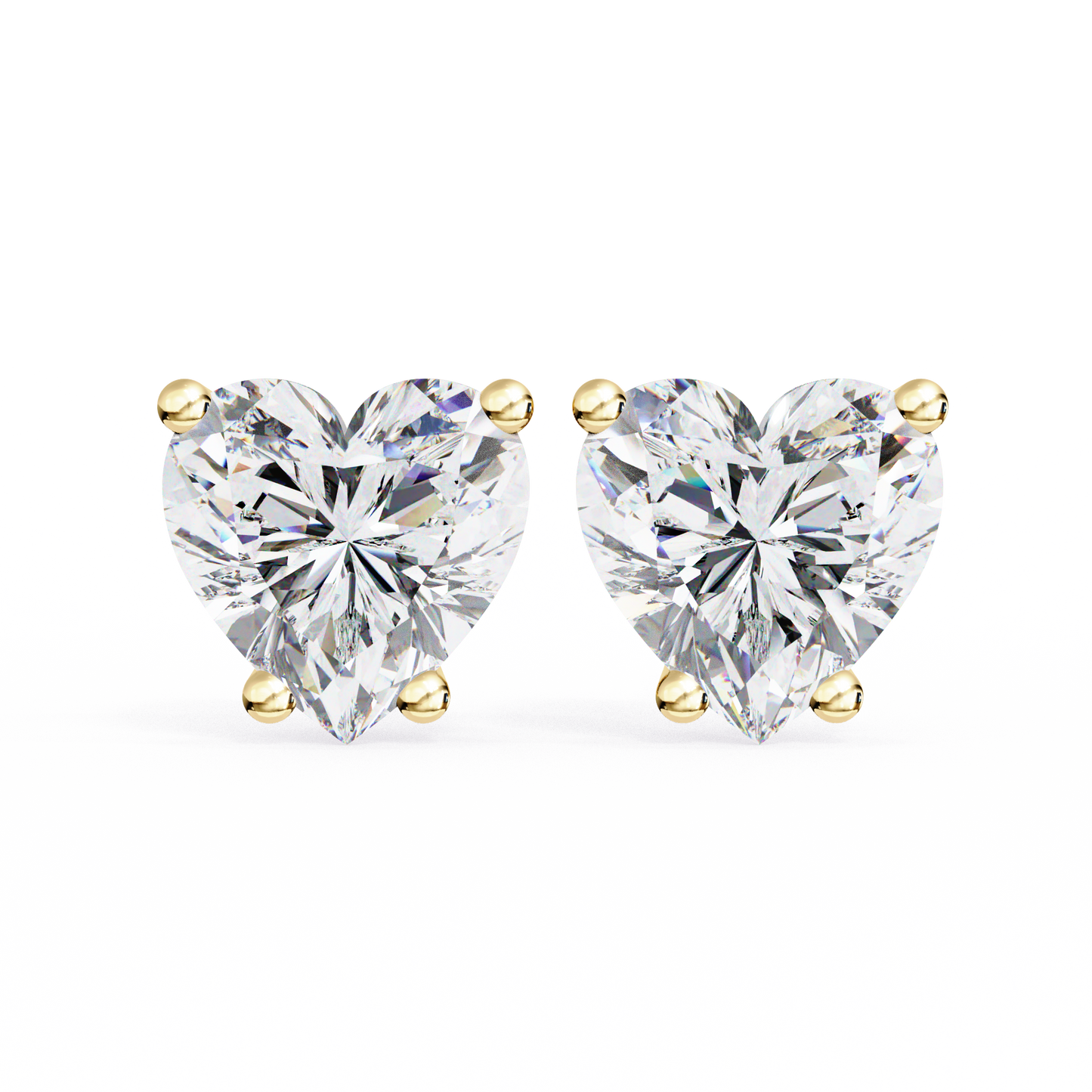 2.43 CTW Heart-Cut Lab-Grown Diamond Stud Earrings in 14K Gold