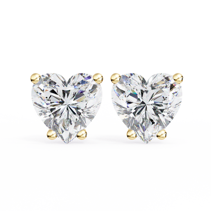2.43 CTW Heart-Cut Lab-Grown Diamond Stud Earrings in 14K Gold