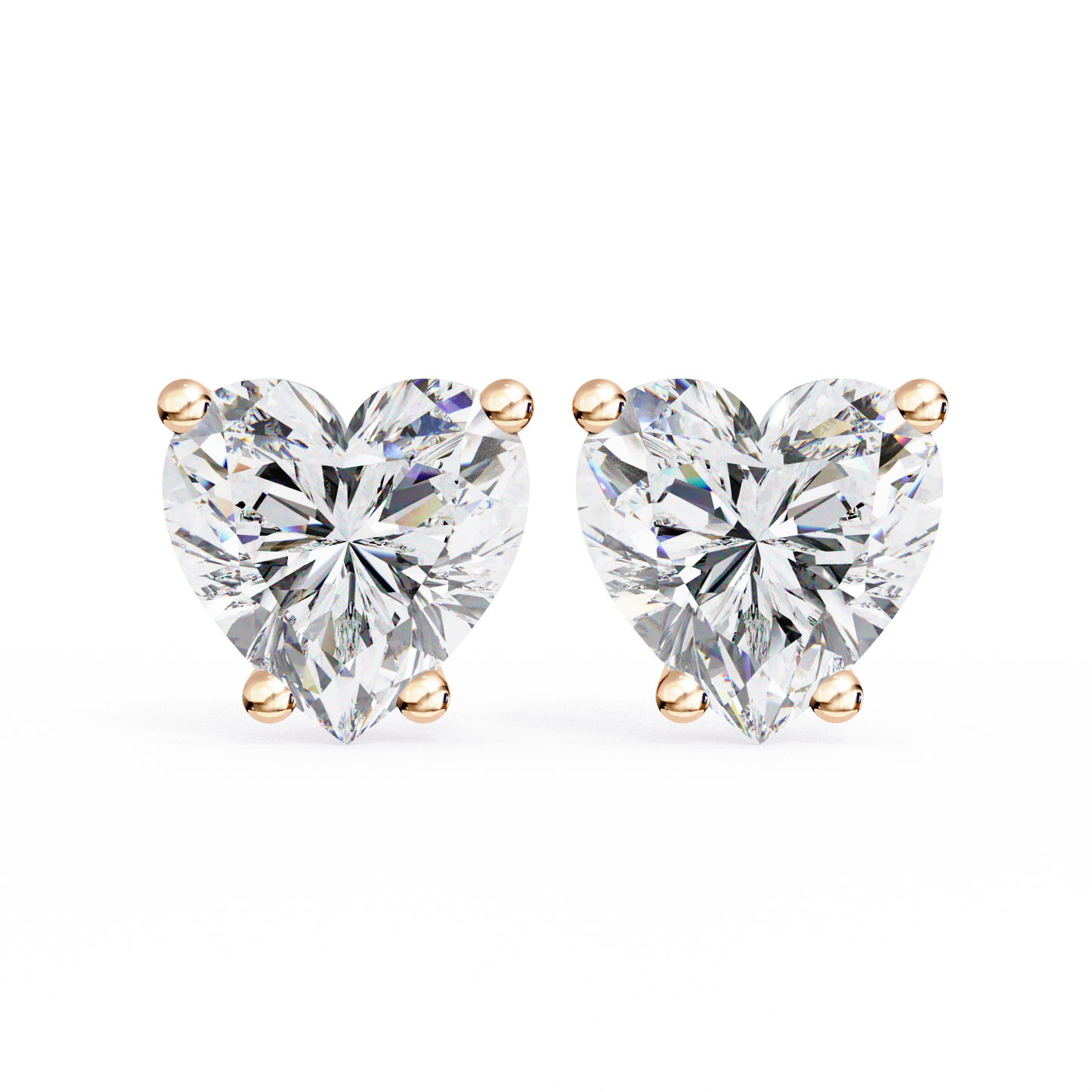 2.43 CTW Heart-Cut Lab-Grown Diamond Stud Earrings in 14K Gold