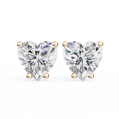 2.43 CTW Heart-Cut Lab-Grown Diamond Stud Earrings in 14K Gold