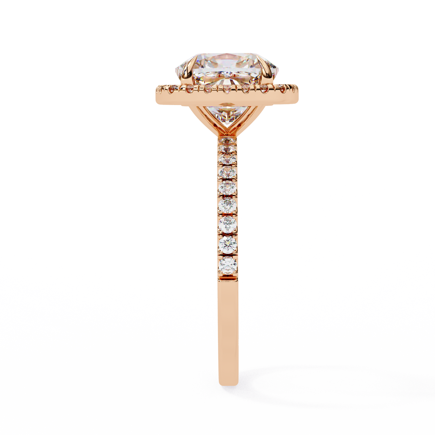 2.09 CTW Cushion Lab-Grown Diamond Halo Pavé Engagement Ring in 14K White Gold