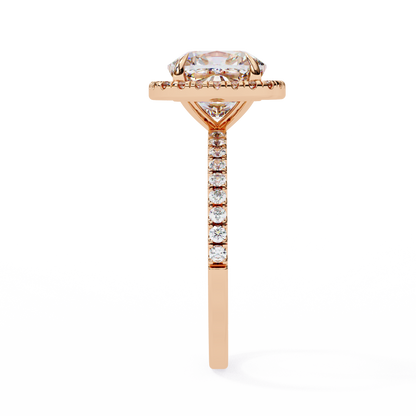 2.09 CTW Cushion Lab-Grown Diamond Halo Pavé Engagement Ring in 14K White Gold
