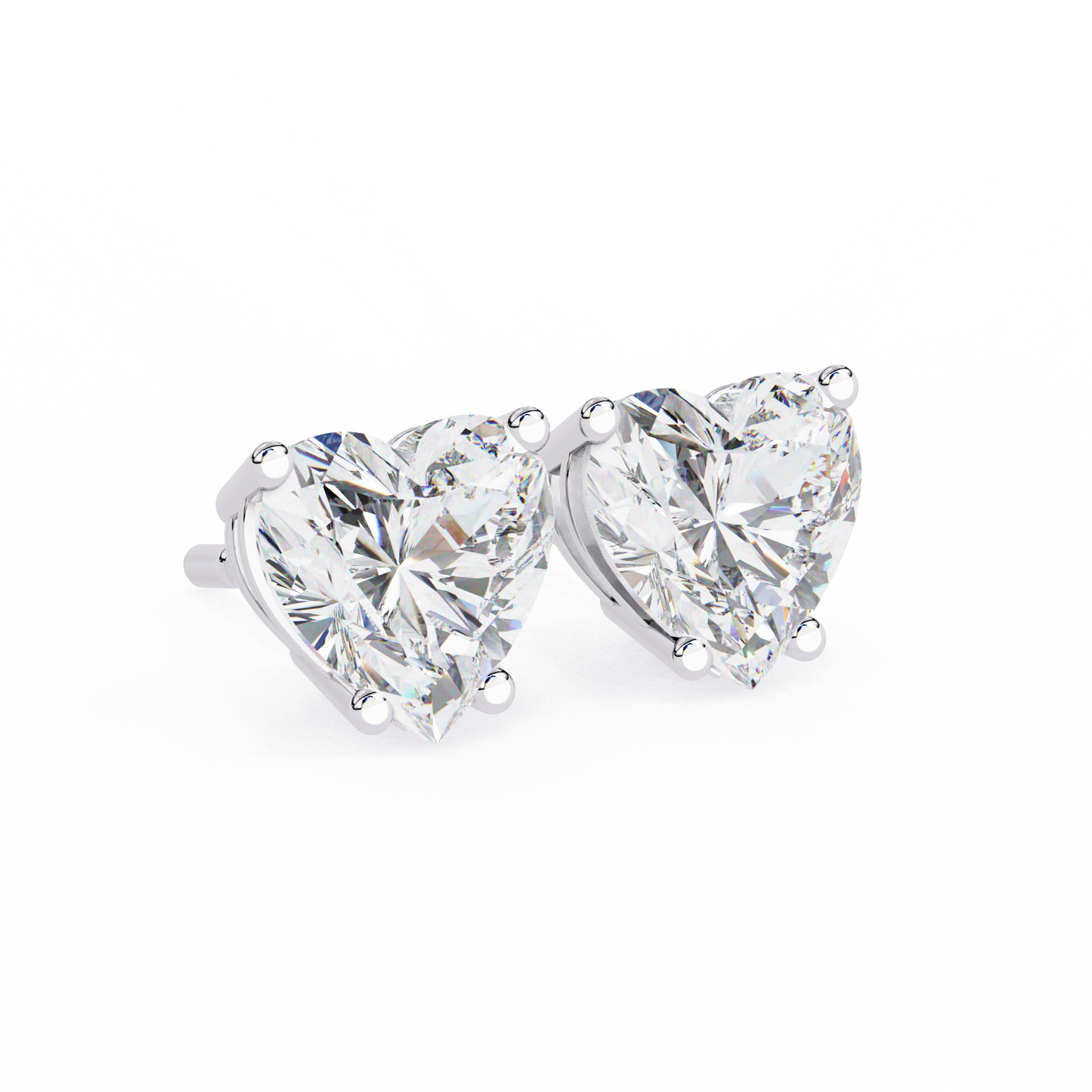 2.43 CTW Heart-Cut Lab-Grown Diamond Stud Earrings in 14K Gold