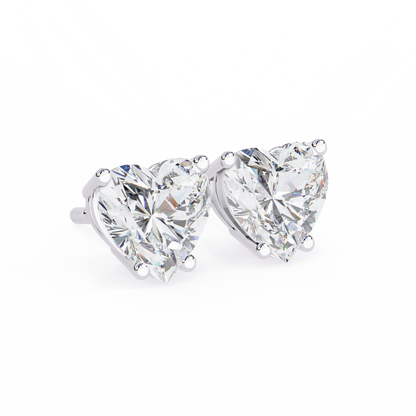 2.43 CTW Heart-Cut Lab-Grown Diamond Stud Earrings in 14K Gold