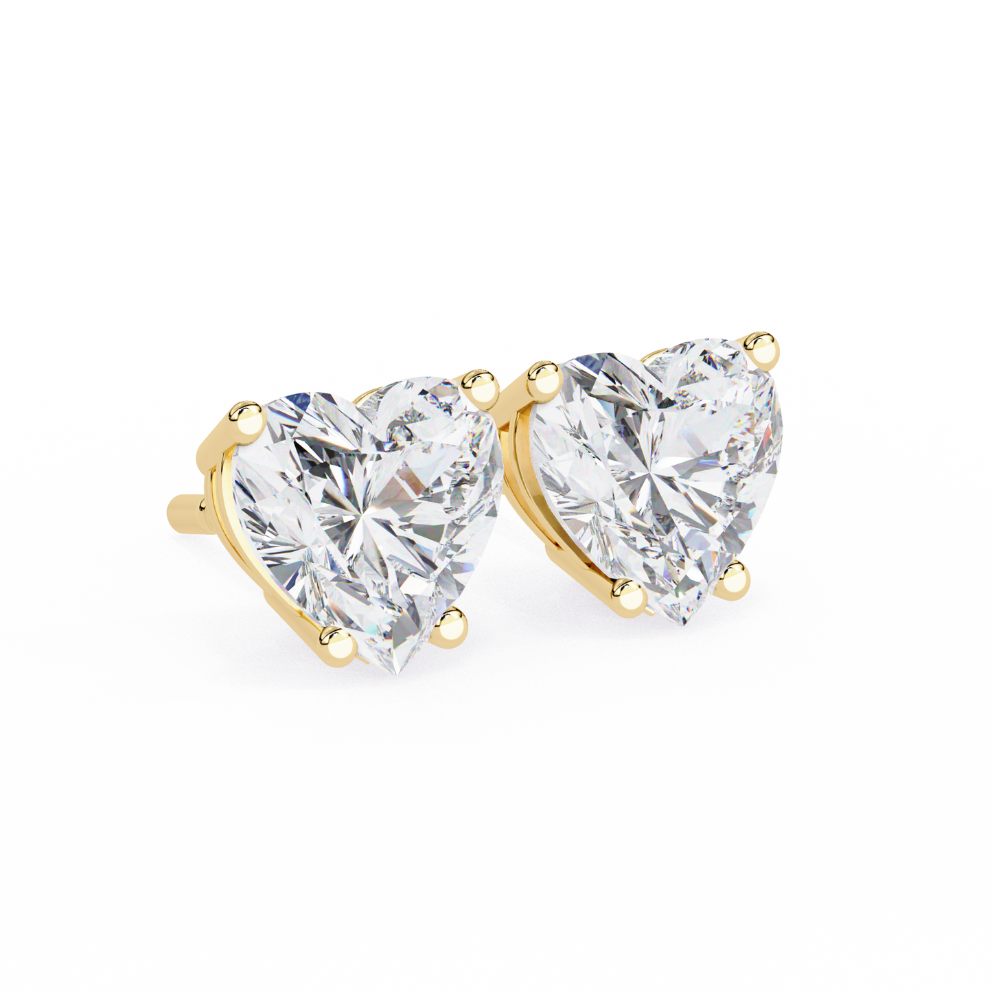 2.43 CTW Heart-Cut Lab-Grown Diamond Stud Earrings in 14K Gold