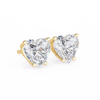 2.43 CTW Heart-Cut Lab-Grown Diamond Stud Earrings in 14K Gold