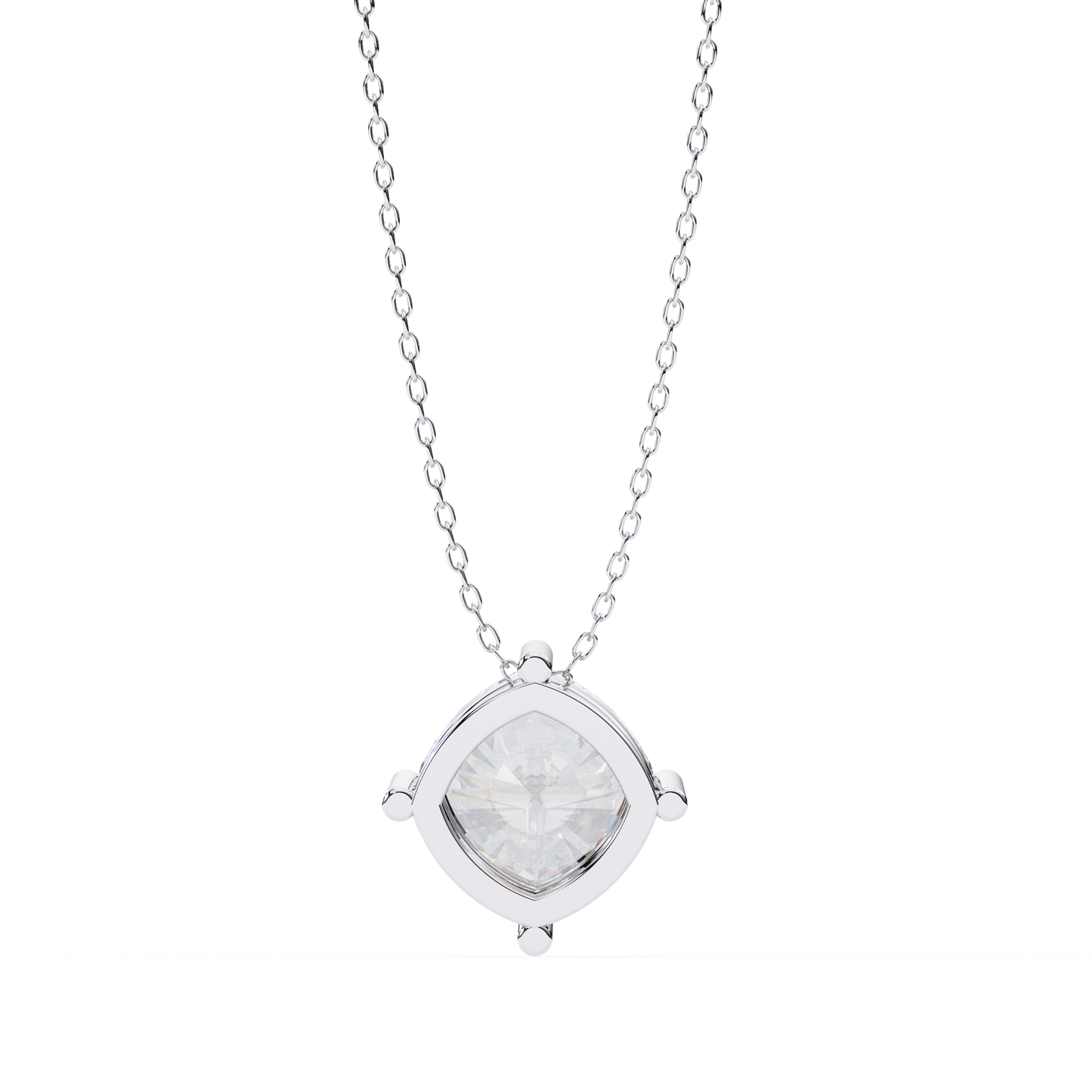 2.30 CT Cushion-Cut Lab-Grown Diamond Solitaire Pendant Necklace in 14K Gold & Platinum