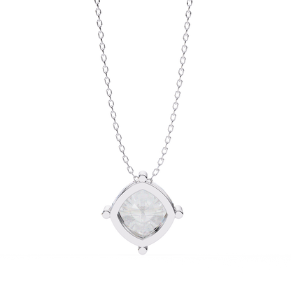 2.30 CT Cushion-Cut Lab-Grown Diamond Solitaire Pendant Necklace in 14K Gold & Platinum