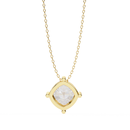 2.30 CT Cushion-Cut Lab-Grown Diamond Solitaire Pendant Necklace in 14K Gold & Platinum