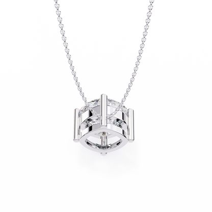 2.30 CT Cushion-Cut Lab-Grown Diamond Solitaire Pendant Necklace in 14K Gold & Platinum