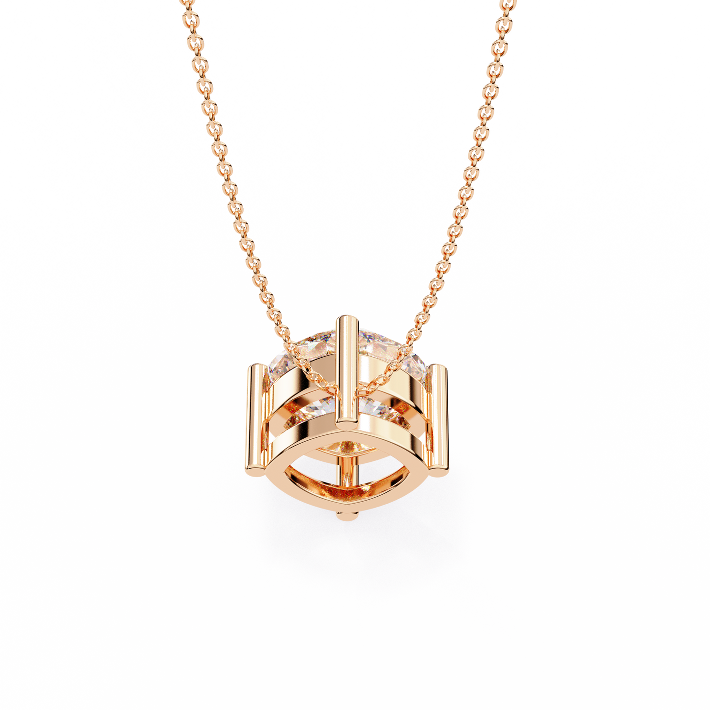 2.30 CT Cushion-Cut Lab-Grown Diamond Solitaire Pendant Necklace in 14K Gold & Platinum