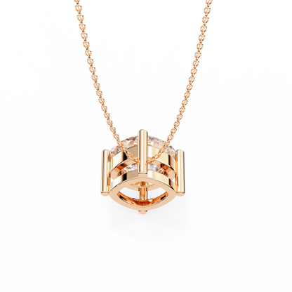 2.30 CT Cushion-Cut Lab-Grown Diamond Solitaire Pendant Necklace in 14K Gold & Platinum