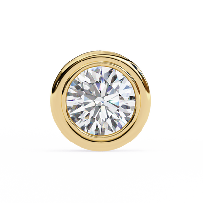 2.57 CTW Round Lab-Grown Diamond Bezel-Set Stud Earrings in 14K Gold