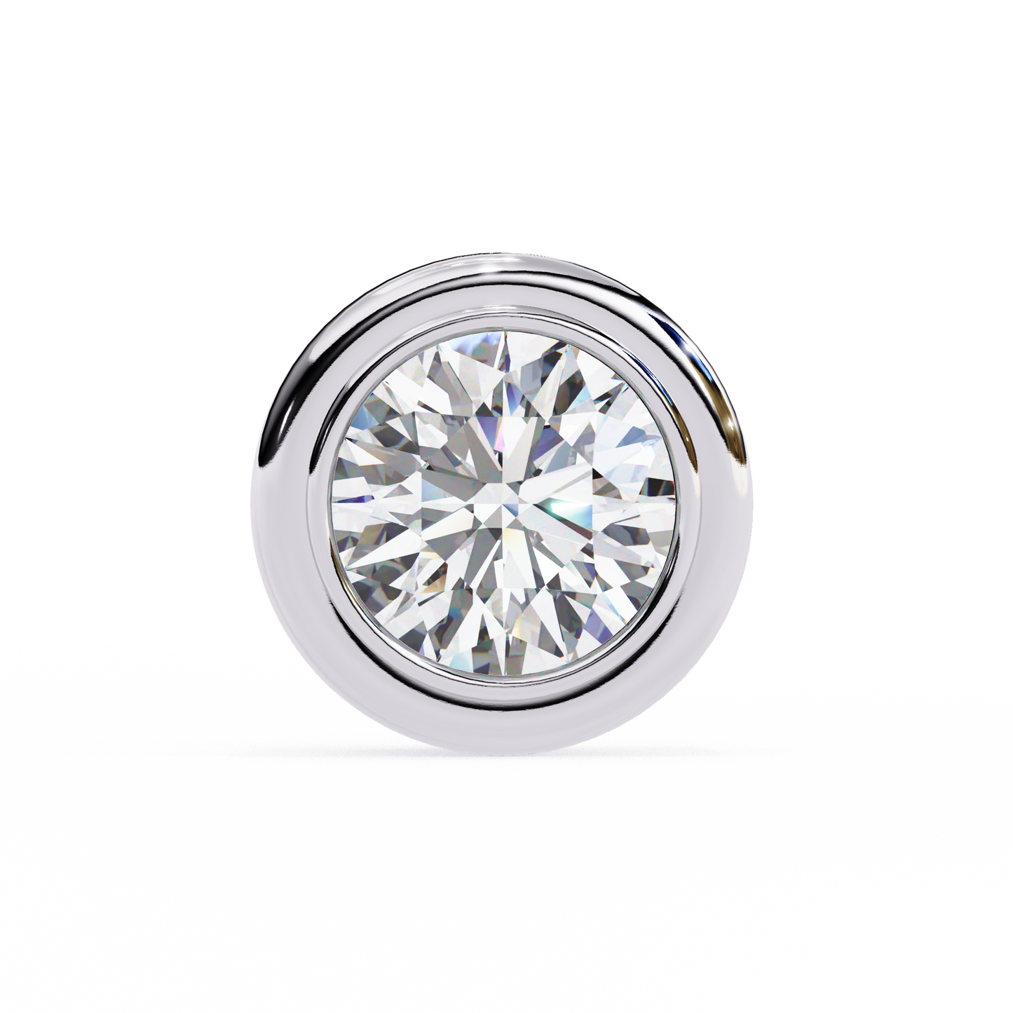 2.57 CTW Round Lab-Grown Diamond Bezel-Set Stud Earrings in 14K Gold
