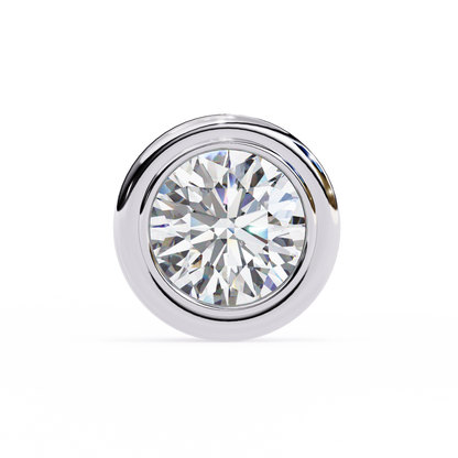 2.57 CTW Round Lab-Grown Diamond Bezel-Set Stud Earrings in 14K Gold