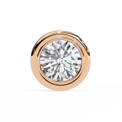 2.57 CTW Round Lab-Grown Diamond Bezel-Set Stud Earrings in 14K Gold