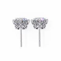 2.57 CTW Round Lab-Grown Diamond Filigree Eight-Prong Stud Earrings in 14K Gold — product image 13
