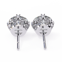 2.57 CTW Round Lab-Grown Diamond Filigree Eight-Prong Stud Earrings in 14K Gold — product image 17