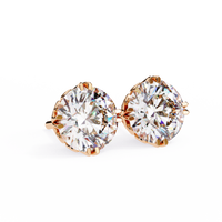2.57 CTW Round Lab-Grown Diamond Filigree Eight-Prong Stud Earrings in 14K Gold — product image 21