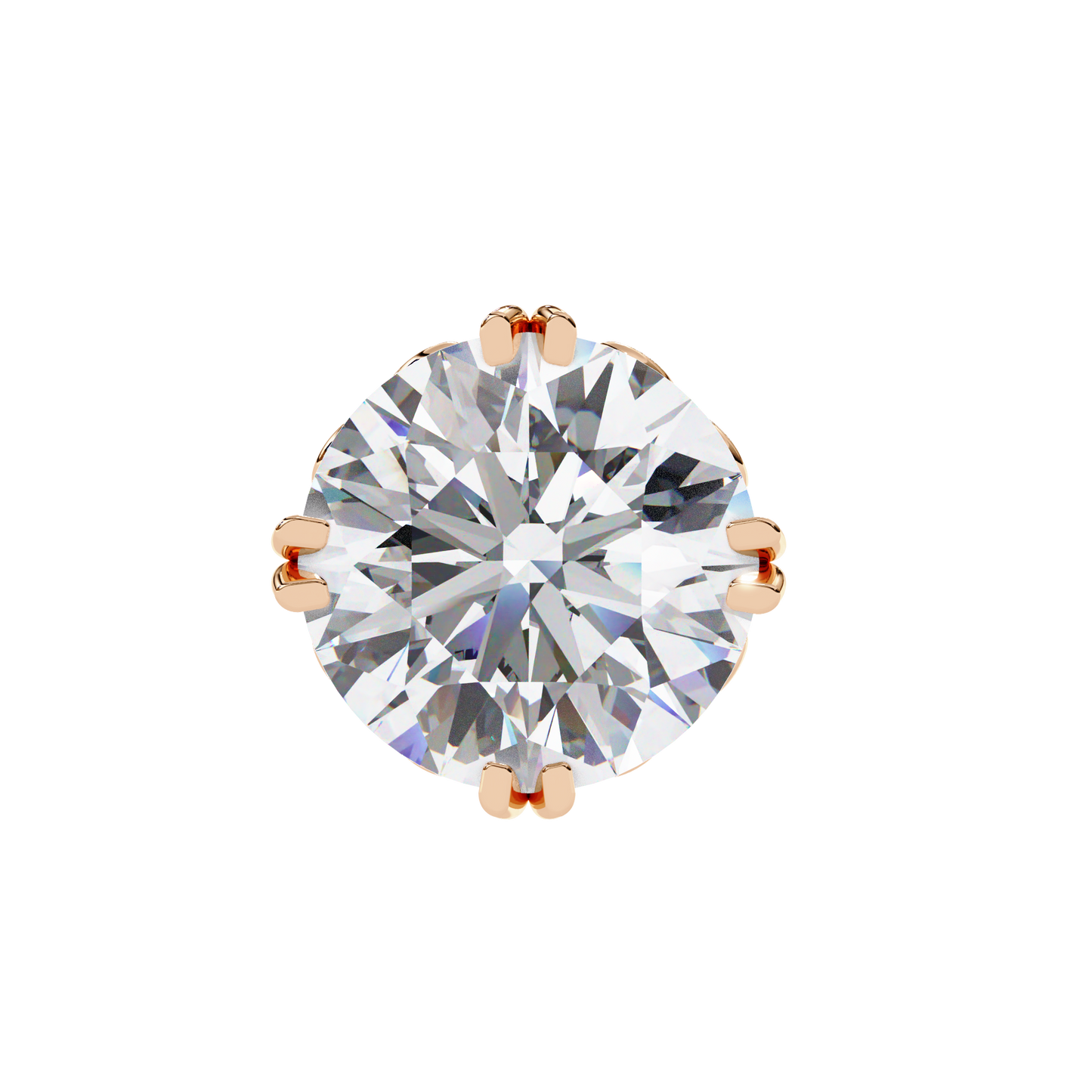 2.57 CTW Round Lab-Grown Diamond Filigree Eight-Prong Stud Earrings in 14K Gold