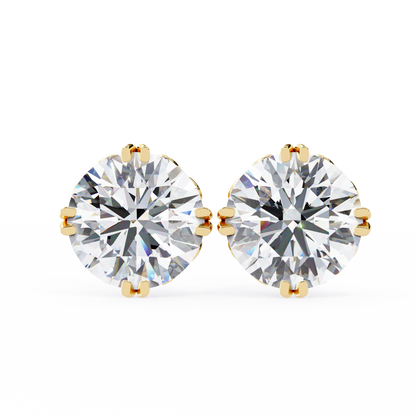 2.57 CTW Round Lab-Grown Diamond Filigree Eight-Prong Stud Earrings in 14K Gold