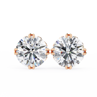 2.57 CTW Round Lab-Grown Diamond Filigree Eight-Prong Stud Earrings in 14K Gold — product image 9