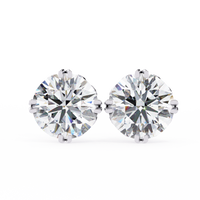 2.57 CTW Round Lab-Grown Diamond Filigree Eight-Prong Stud Earrings in 14K Gold — product image 10