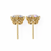 2.57 CTW Round Lab-Grown Diamond Filigree Eight-Prong Stud Earrings in 14K Gold — product image 11