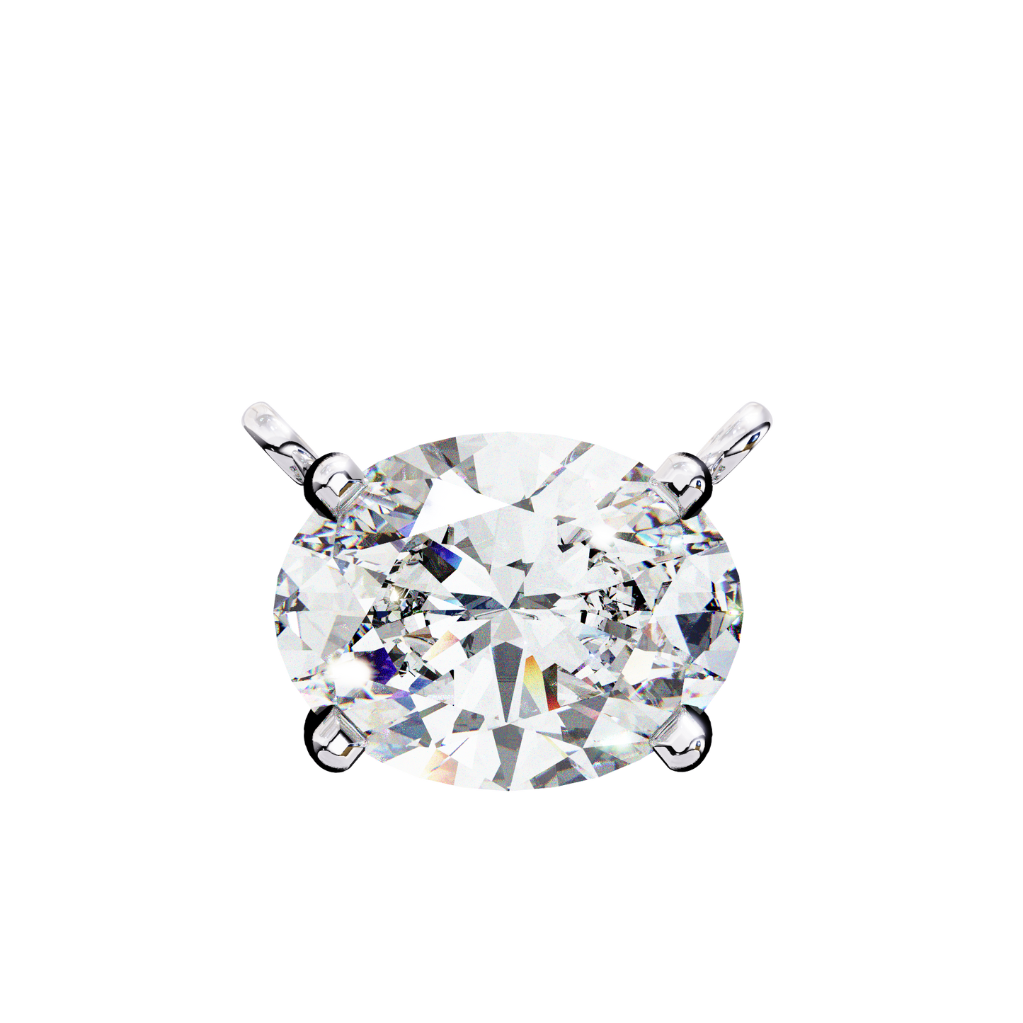 1.70 CT Oval Lab-Grown Diamond Solitaire Pendant Necklace in 14K Gold & Platinum