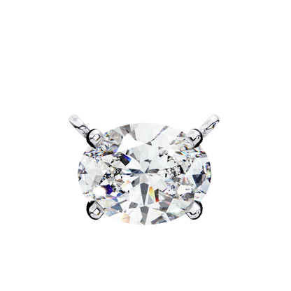 1.70 CT Oval Lab-Grown Diamond Solitaire Pendant Necklace in 14K Gold & Platinum