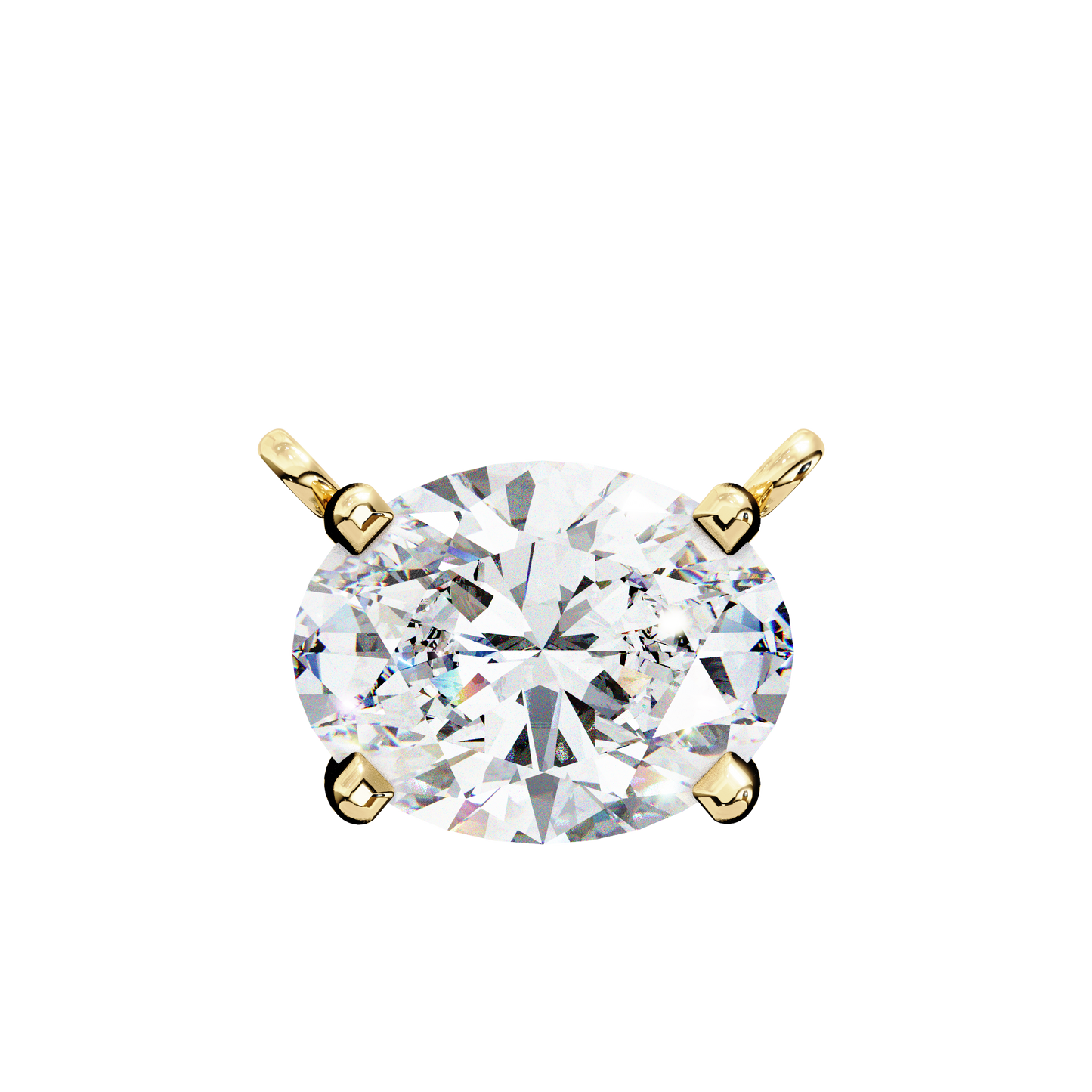 1.70 CT Oval Lab-Grown Diamond Solitaire Pendant Necklace in 14K Gold & Platinum