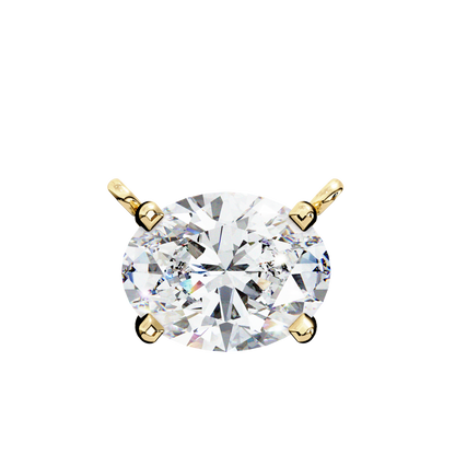 1.70 CT Oval Lab-Grown Diamond Solitaire Pendant Necklace in 14K Gold & Platinum