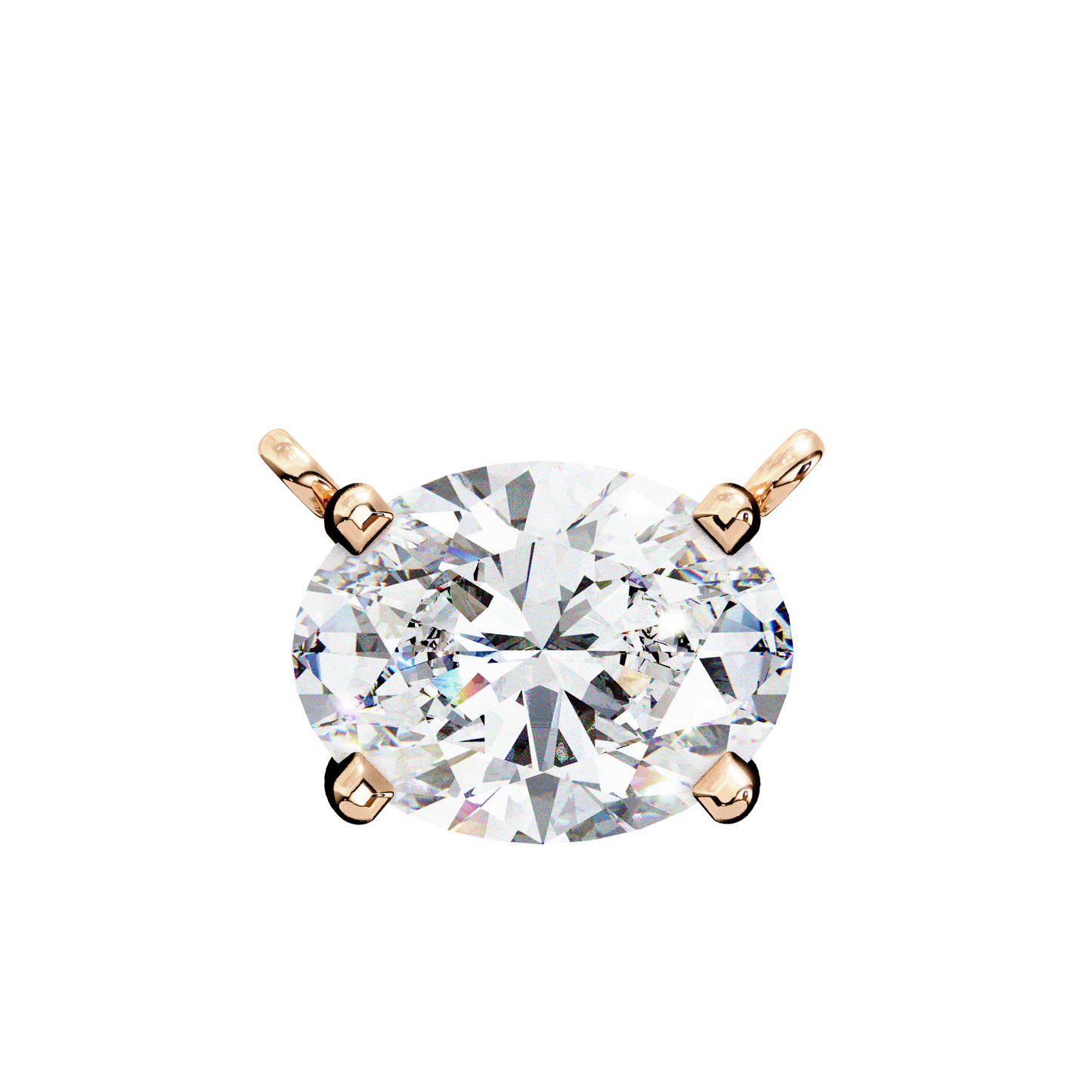 1.70 CT Oval Lab-Grown Diamond Solitaire Pendant Necklace in 14K Gold & Platinum