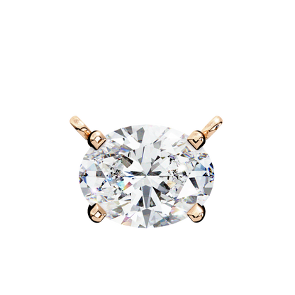 1.70 CT Oval Lab-Grown Diamond Solitaire Pendant Necklace in 14K Gold & Platinum