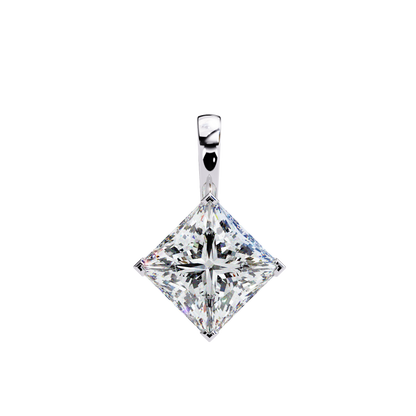 2.90 CT Princess-Cut Lab-Grown Diamond Pendant Necklace in 14K Gold & Platinum
