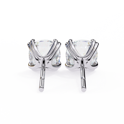 2.24 CTW Cushion-Cut Lab-Grown Diamond Double-Claw Stud Earrings in 14K Gold