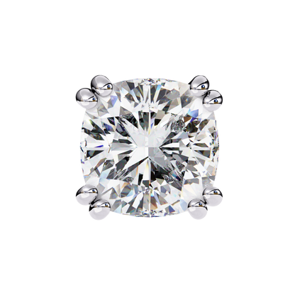 2.24 CTW Cushion-Cut Lab-Grown Diamond Double-Claw Stud Earrings in 14K Gold