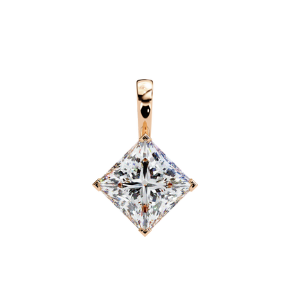 2.90 CT Princess-Cut Lab-Grown Diamond Pendant Necklace in 14K Gold & Platinum