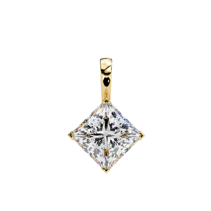 2.90 CT Princess-Cut Lab-Grown Diamond Pendant Necklace in 14K Gold & Platinum