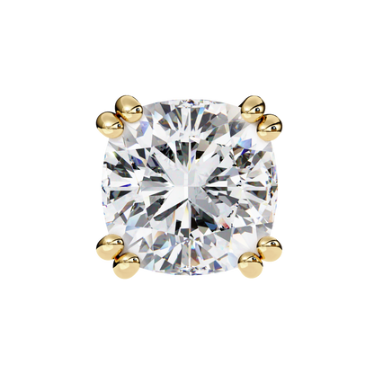 2.24 CTW Cushion-Cut Lab-Grown Diamond Double-Claw Stud Earrings in 14K Gold