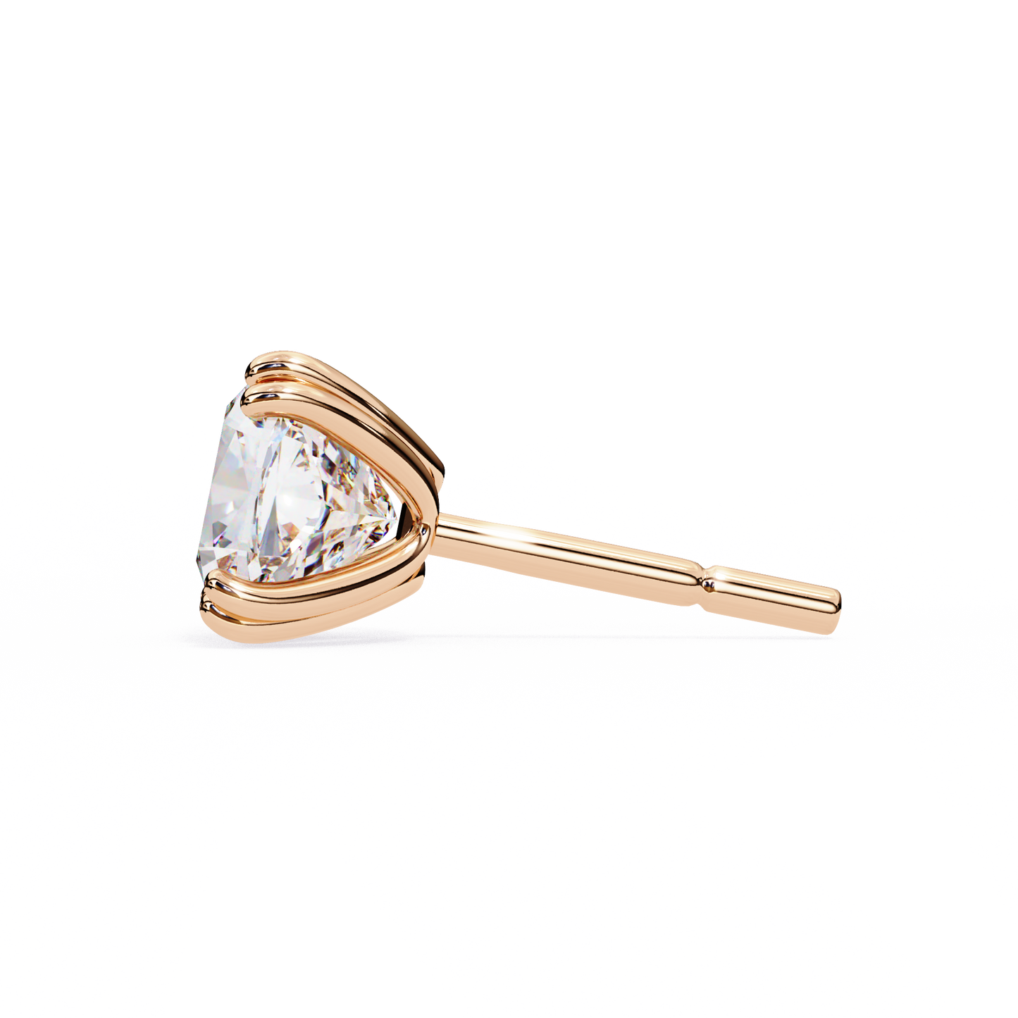 2.24 CTW Cushion-Cut Lab-Grown Diamond Double-Claw Stud Earrings in 14K Gold