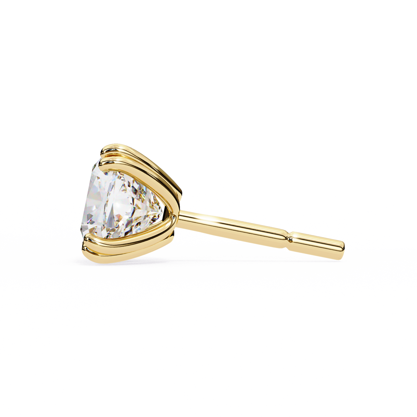 2.24 CTW Cushion-Cut Lab-Grown Diamond Double-Claw Stud Earrings in 14K Gold