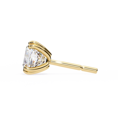 2.24 CTW Cushion-Cut Lab-Grown Diamond Double-Claw Stud Earrings in 14K Gold