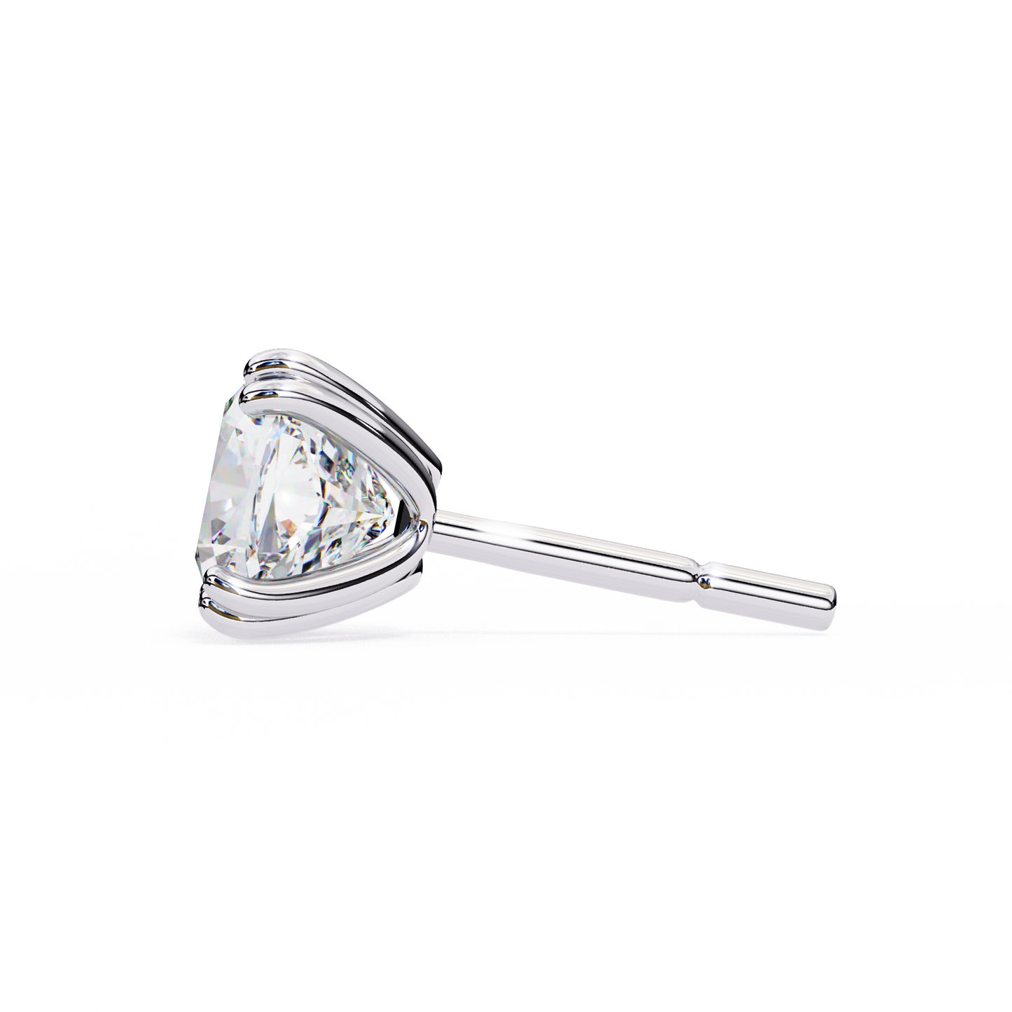 2.24 CTW Cushion-Cut Lab-Grown Diamond Double-Claw Stud Earrings in 14K Gold