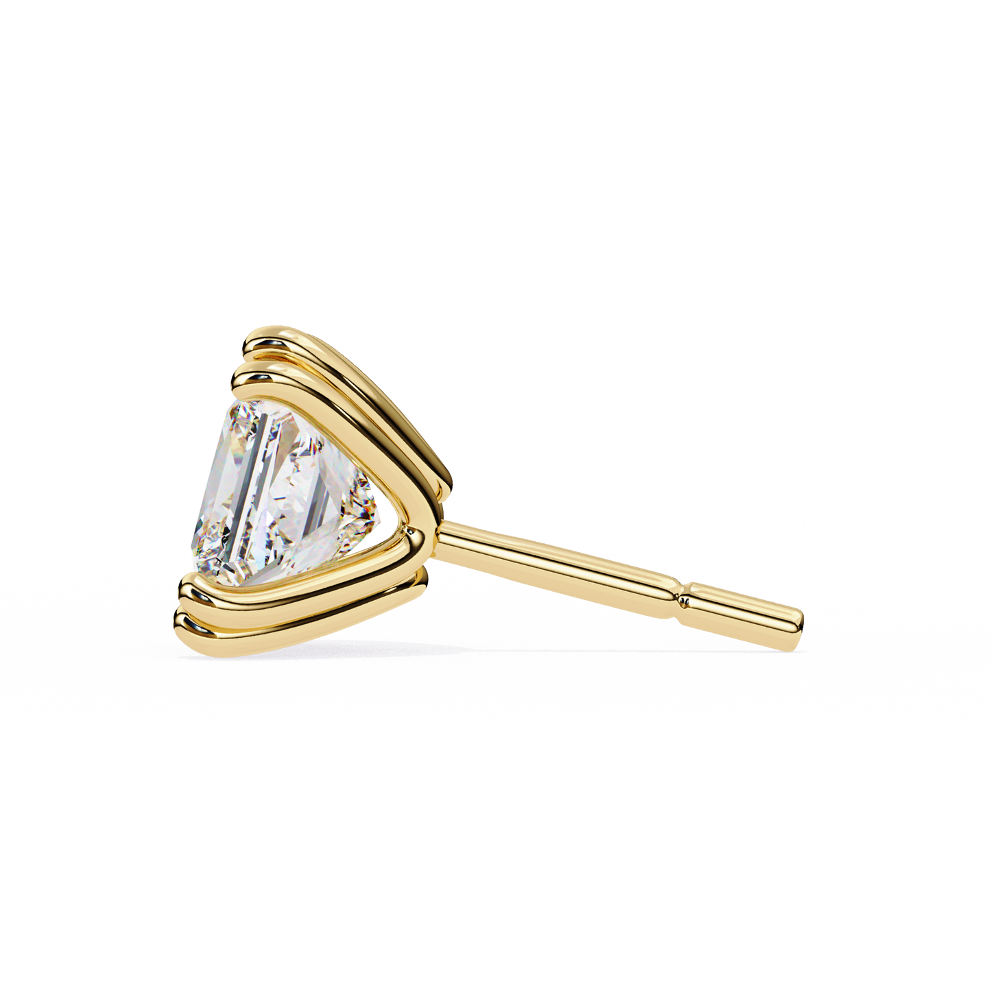 3.04 CTW Princess-Cut Lab-Grown Diamond Double-Claw Stud Earrings in 14K Gold