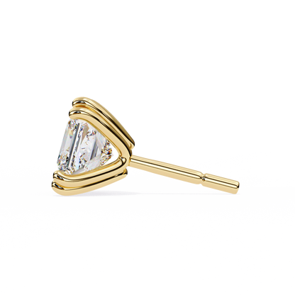 3.04 CTW Princess-Cut Lab-Grown Diamond Double-Claw Stud Earrings in 14K Gold